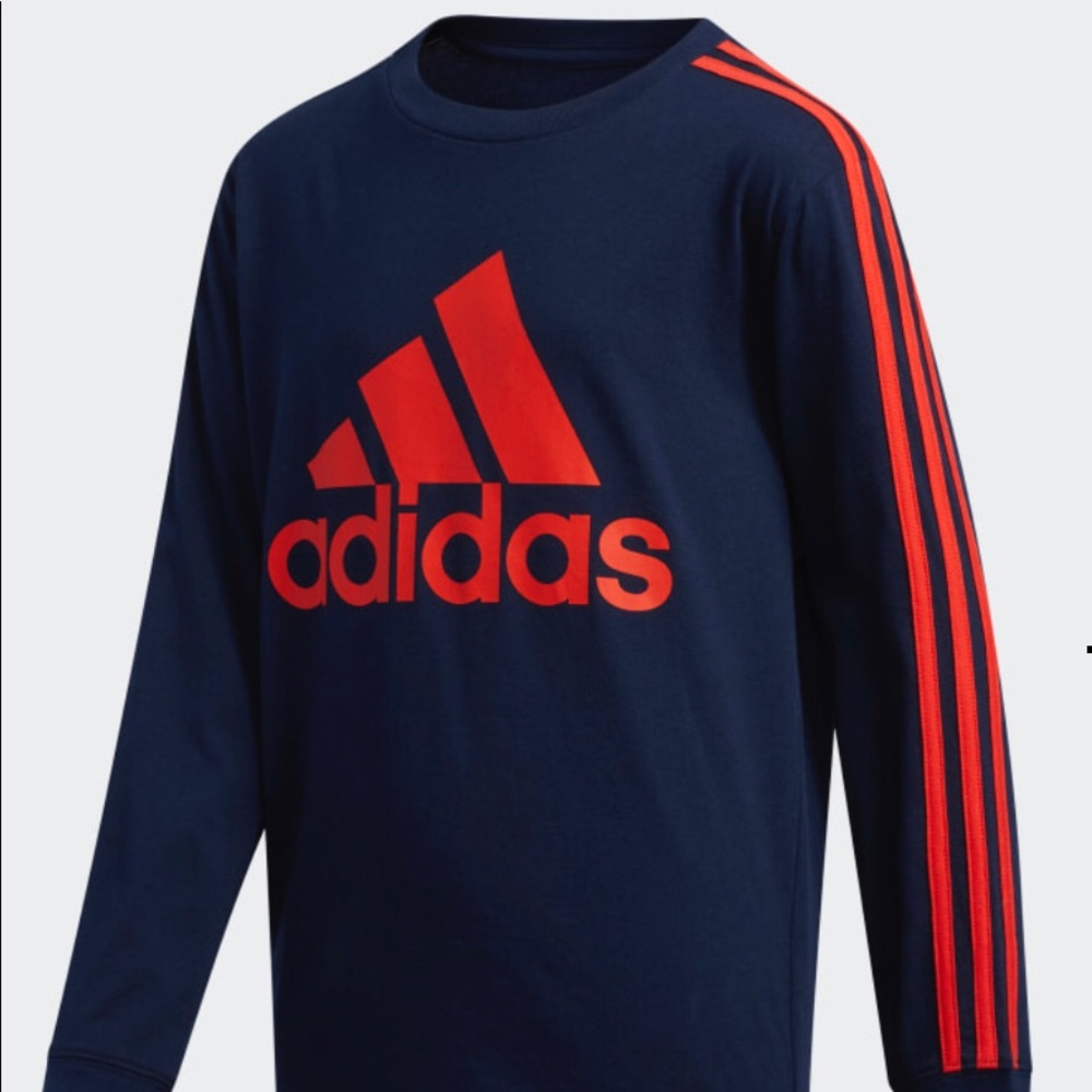 New Badge of Sport stripped adidas tee in 18-20
